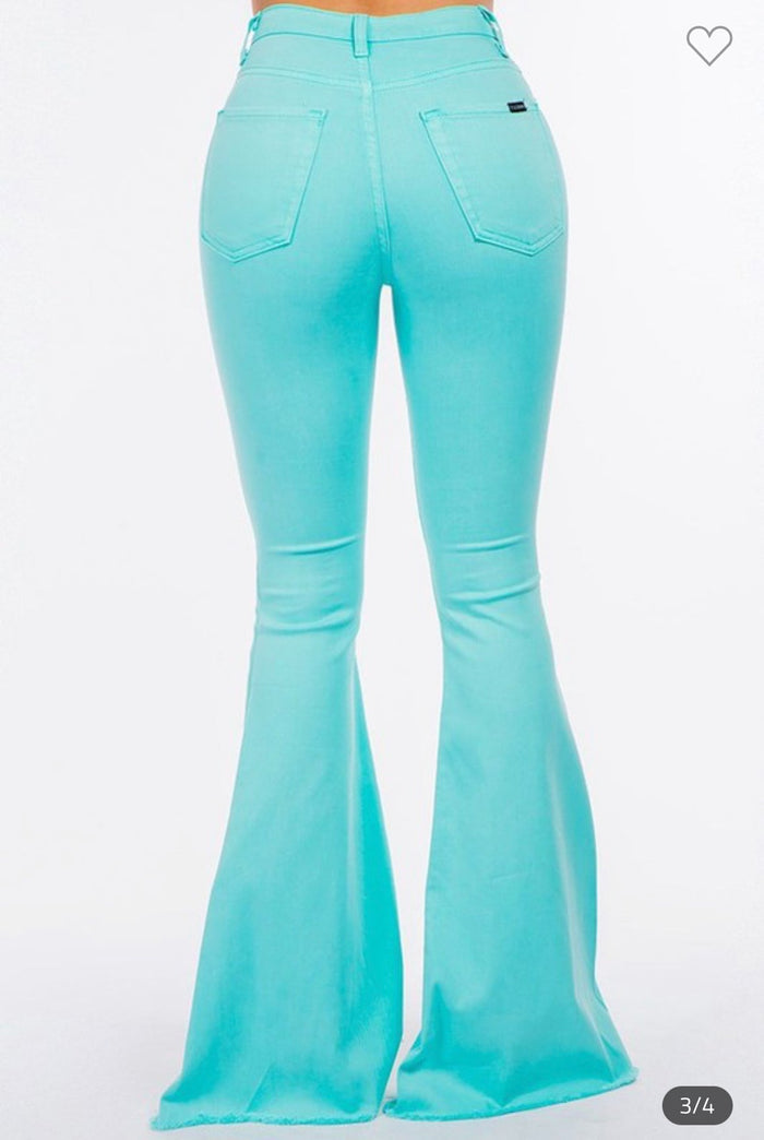 Tayah's Bell Bottoms In Teal