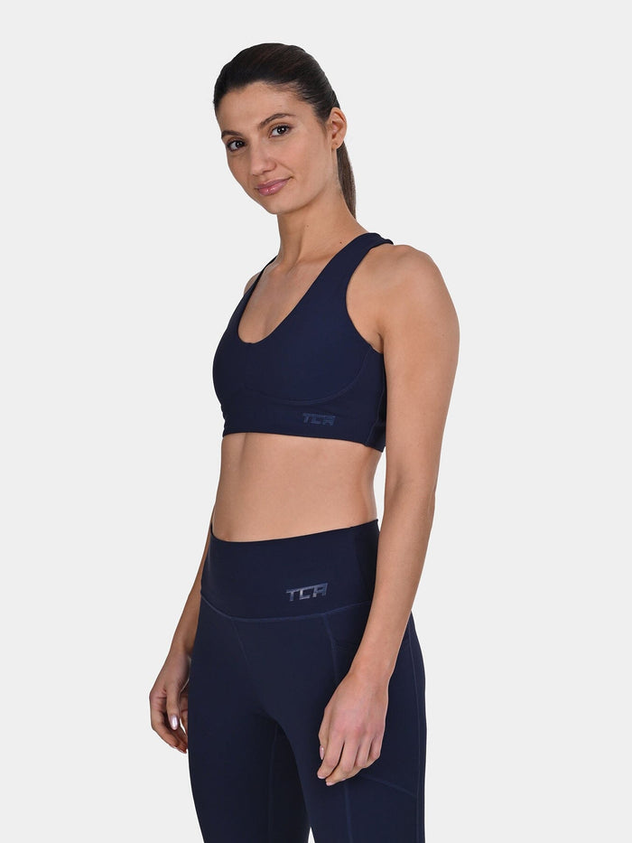 TCA Racerback Sports Bra for Women _ Seamless Wireless Bra with Removable Pads for Yoga, Pilates & Low-Impact Training