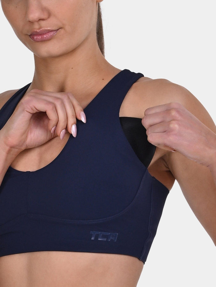TCA Racerback Sports Bra for Women _ Seamless Wireless Bra with Removable Pads for Yoga, Pilates & Low-Impact Training