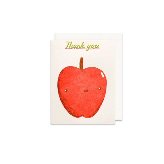 Thank you Apple Teacher's Greeting Card - Made in Canada - Province of Canada