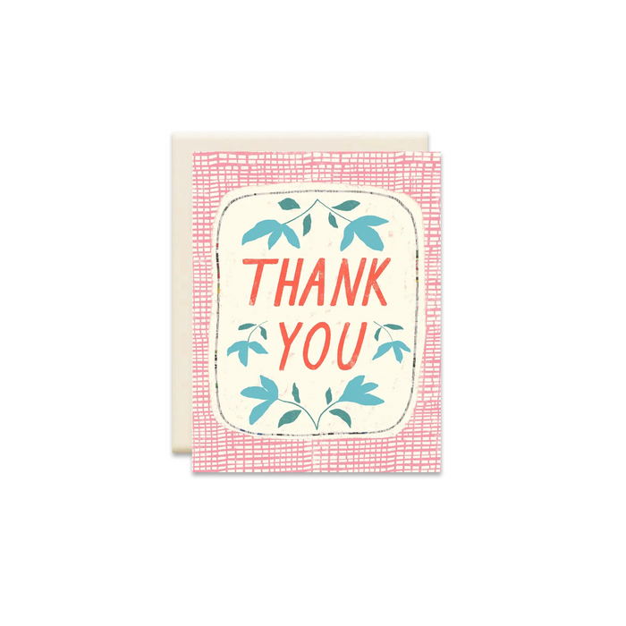 Thank You Plaid Greeting Card - Made in Canada