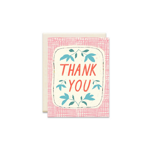 Thank You Plaid Greeting Card - Made in Canada