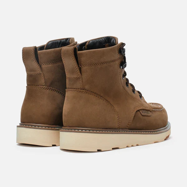 Composite toe work boot by BRUNT in brown with wedge outsole, additional product view