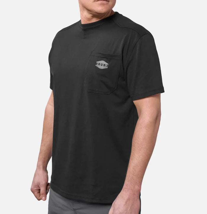 BRUNT Martin short-sleeve pocket work t-shirt in black, alternate product view