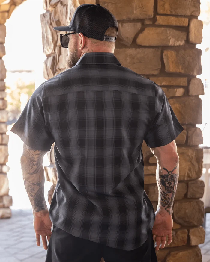 The Storm bamboo short sleeve button down by Dixxon, alternate product view of the pattern