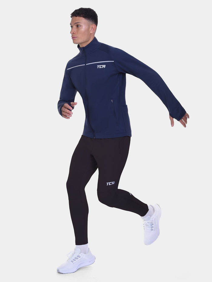 Thermal Cycling Trackpant For Men With Brushed Inner Fabric & Side Zip Pockets