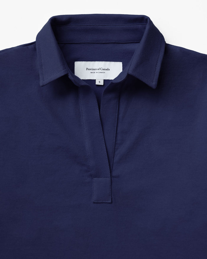 Made in Canada 100% Cotton Thursday Popover Tee Navy - Province of Canada