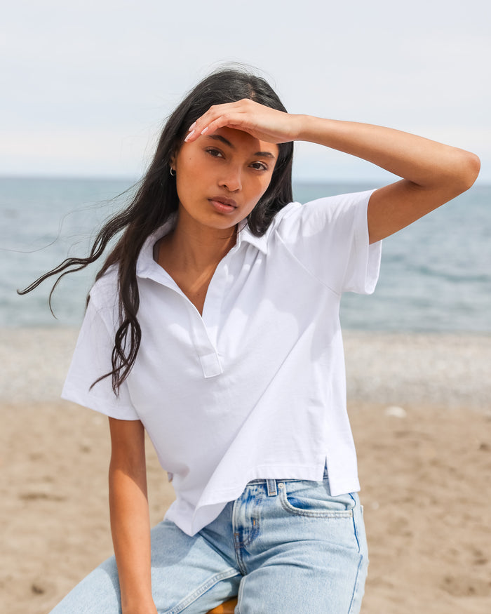 Made in Canada 100% Cotton Thursday Popover Tee White - Province of Canada