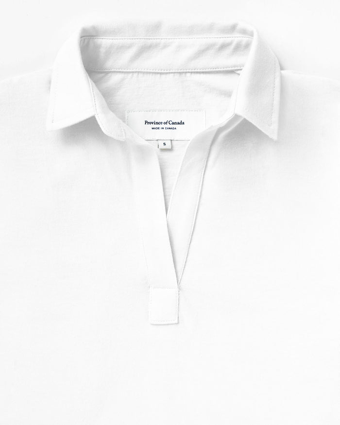 Made in Canada 100% Cotton Thursday Popover Tee White - Province of Canada