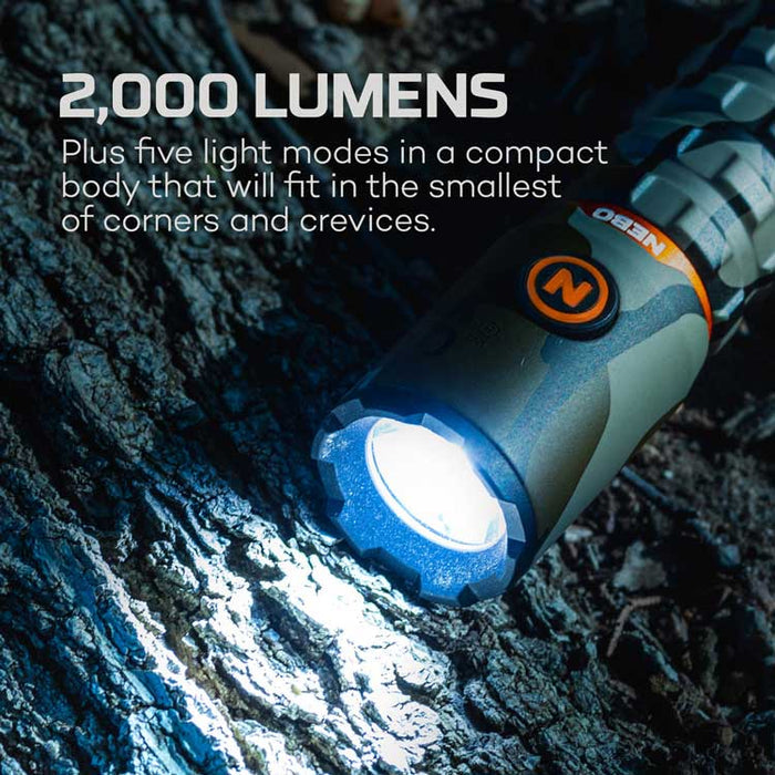 Feature graphic for the Nebo Torchy 2K, stating 2000 lumens output