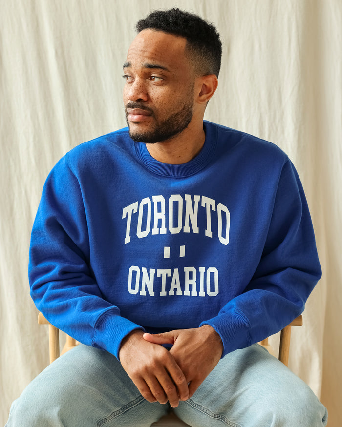 Made in Canada World Series Baseball is Canadian Fleece Sweatshirt Royal Blue - Unisex - Province of Canada
