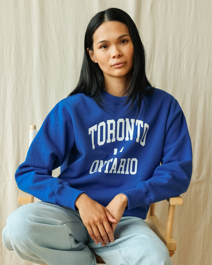 Made in Canada World Series Baseball is Canadian Fleece Sweatshirt Royal Blue - Unisex - Province of Canada