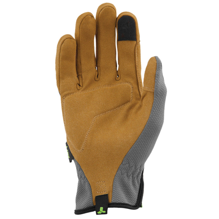 Lift Safety Trader work glove in grey with touchscreen fingertip, additional view