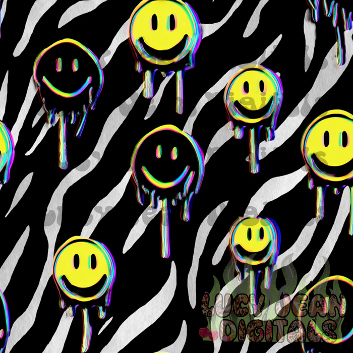 Trippy Black Smiley Face Seamless File