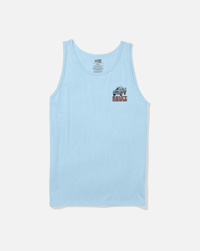 Salty Crew Truck Stop graphic tank top in clear sky