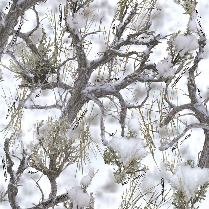 True Timber on White 100% Polyester By the yard