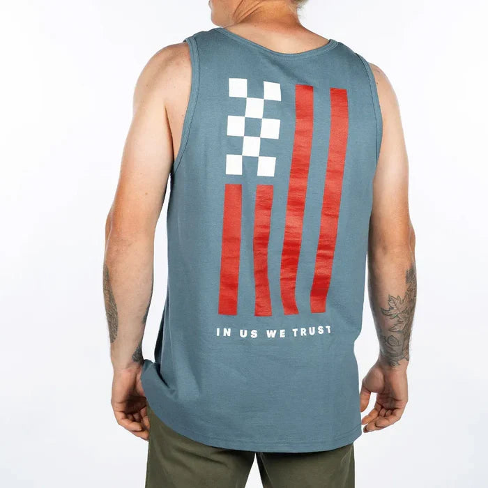 Fasthouse Trust graphic tank top in indigo, alternate product view