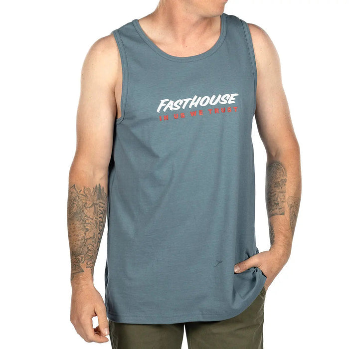 Fasthouse Trust graphic tank top in indigo, additional product view