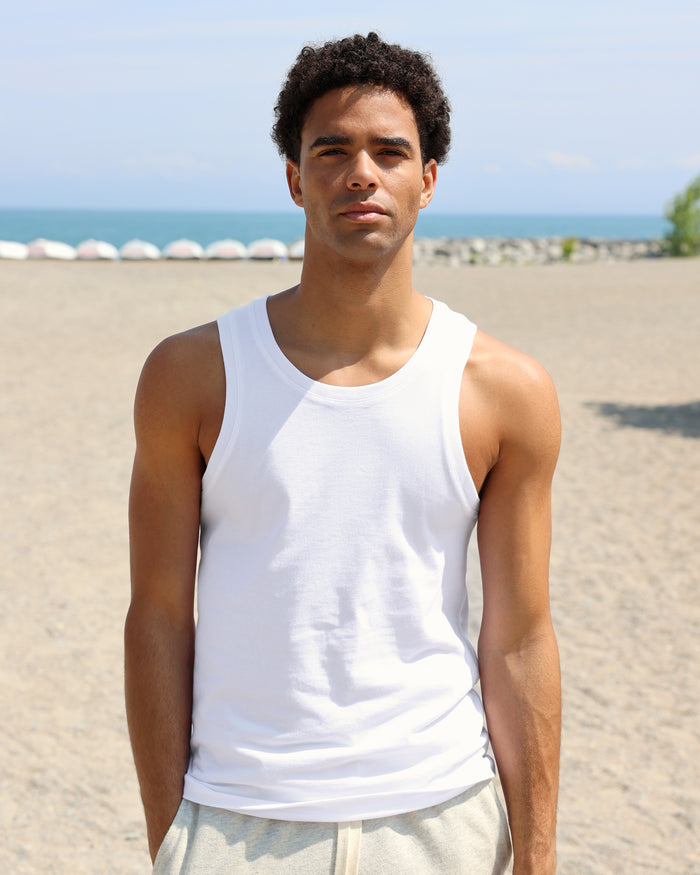 Made in Canada 100% Organic Cotton Tuesday Tank Top White Unisex - Province of Canada