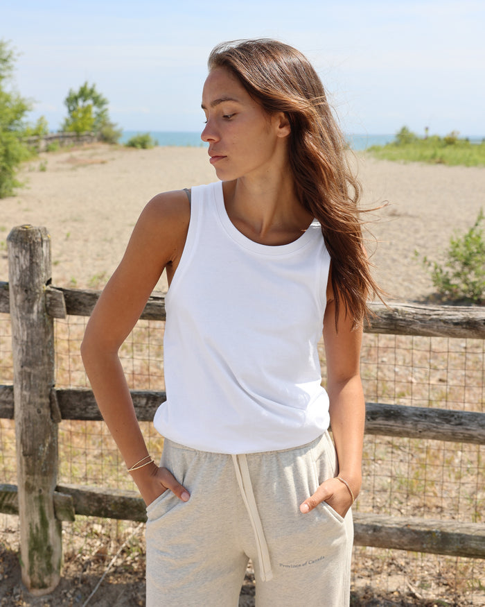 Made in Canada Organic Cotton Tuesday Tank Top White Unisex - Province of Canada