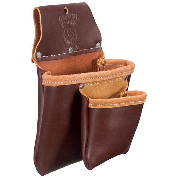 Occidental Leather two pouch bag, left front view