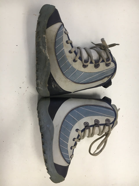 Used Burton MOTO Grey/Purple/Blue Womens Size 6 Snowboard Boots