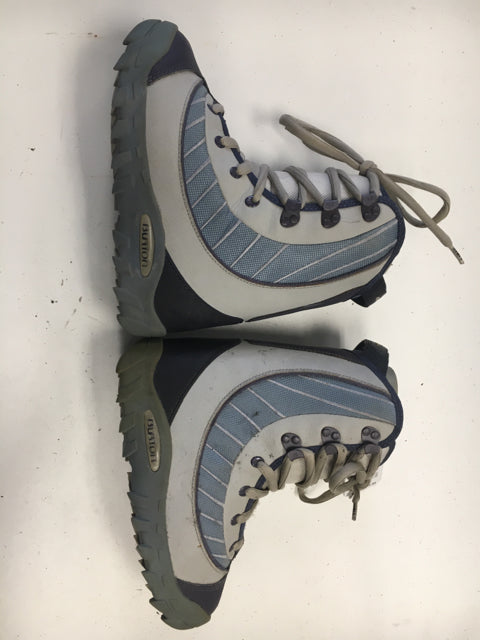 Used Burton MOTO Grey/Purple/Blue Womens Size 6 Snowboard Boots