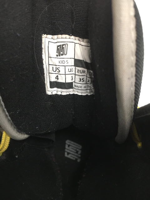 Used Fifty-One-Fifty Black/Grey/Yellow Youth Size 4 Snowboard Boots