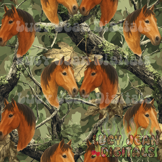 Vintage Horse Camo Seamless File