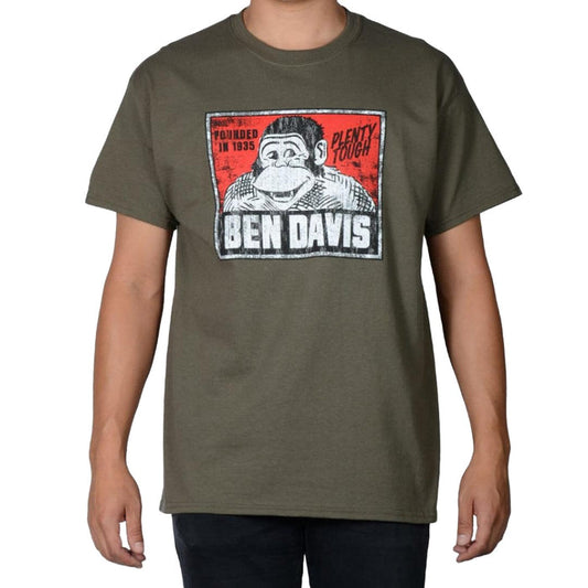Ben Davis vintage gorilla logo t-shirt in olive, big and tall sizing