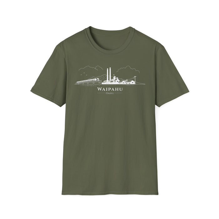 Waipahu Skyline T-Shirt (white lineart & text)