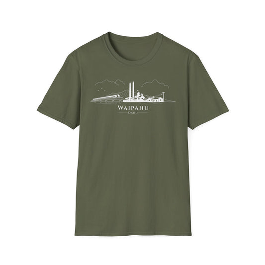 Waipahu Skyline T-Shirt (white lineart & text)