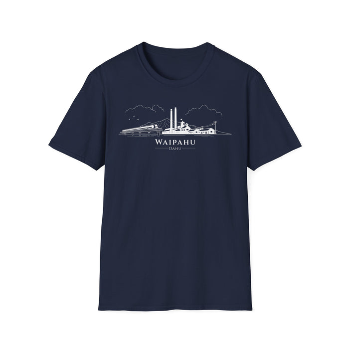 Waipahu Skyline T-Shirt (white lineart & text)