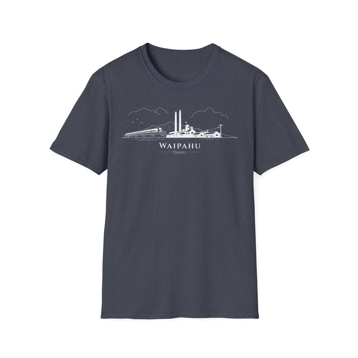 Waipahu Skyline T-Shirt (white lineart & text)