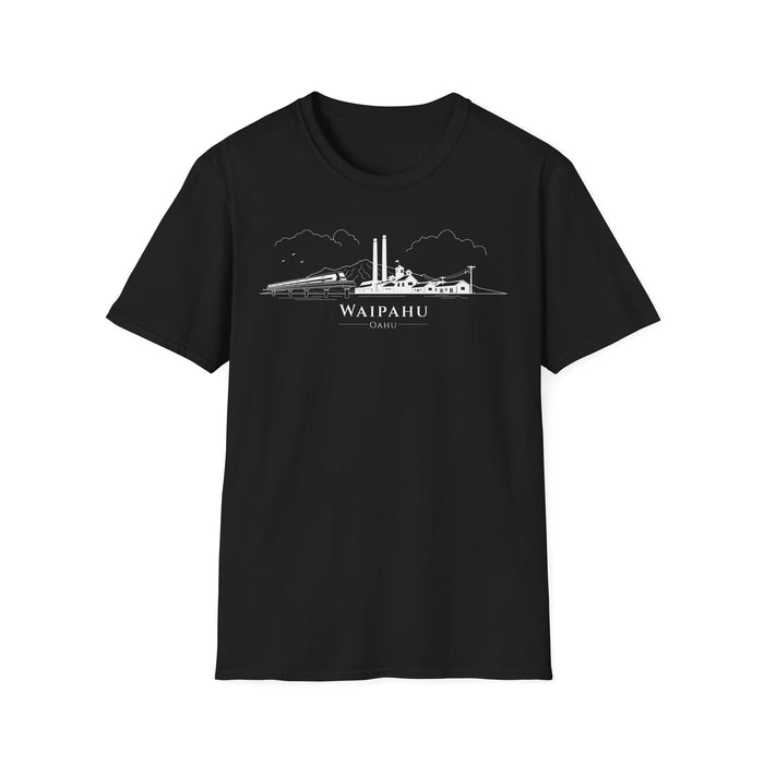 Waipahu Skyline T-Shirt (white lineart & text)