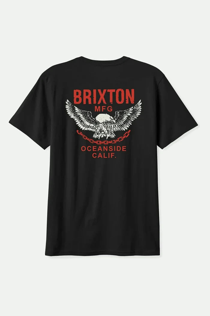 Brixton Waller short-sleeve standard fit t-shirt in black worn wash