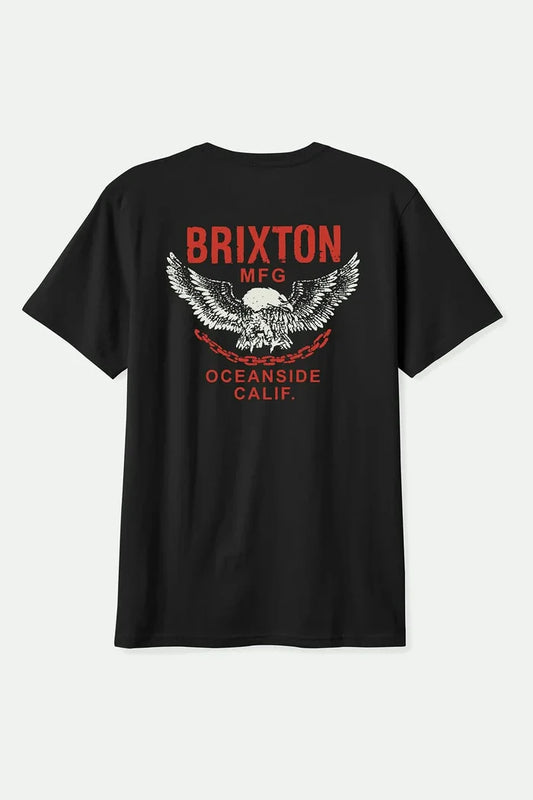 Brixton Waller short-sleeve standard fit t-shirt in black worn wash