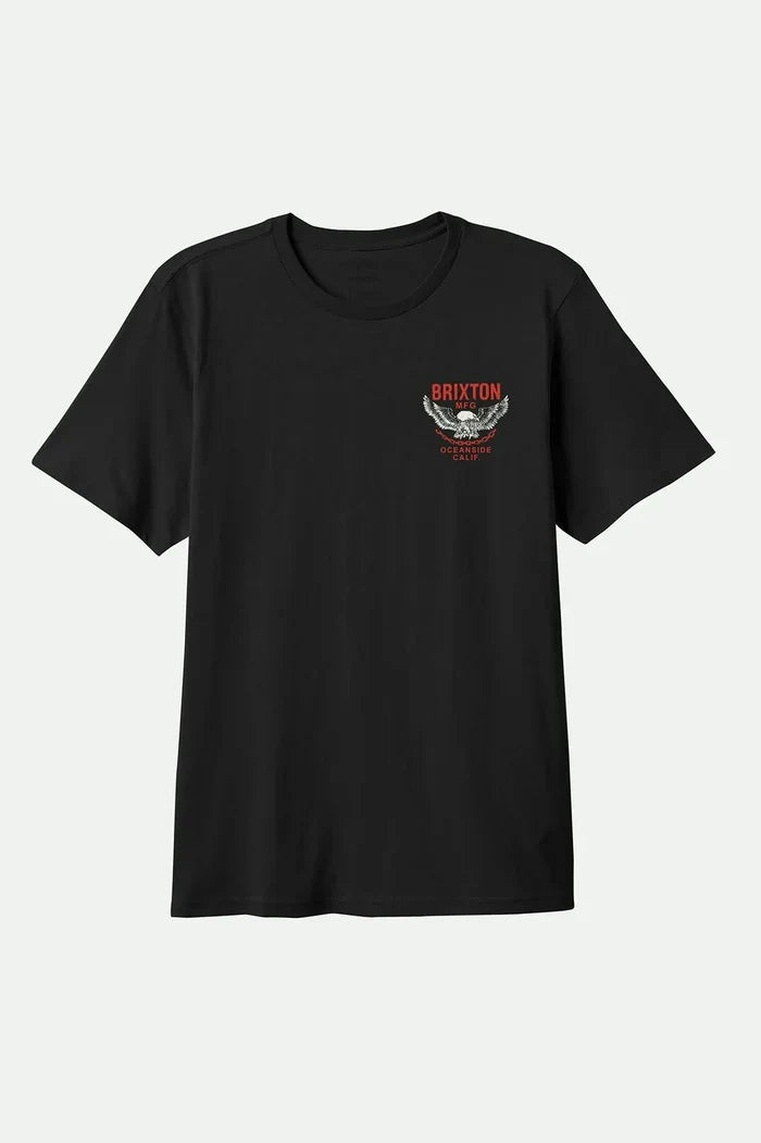 Brixton Waller short-sleeve t-shirt in black worn wash, additional product image