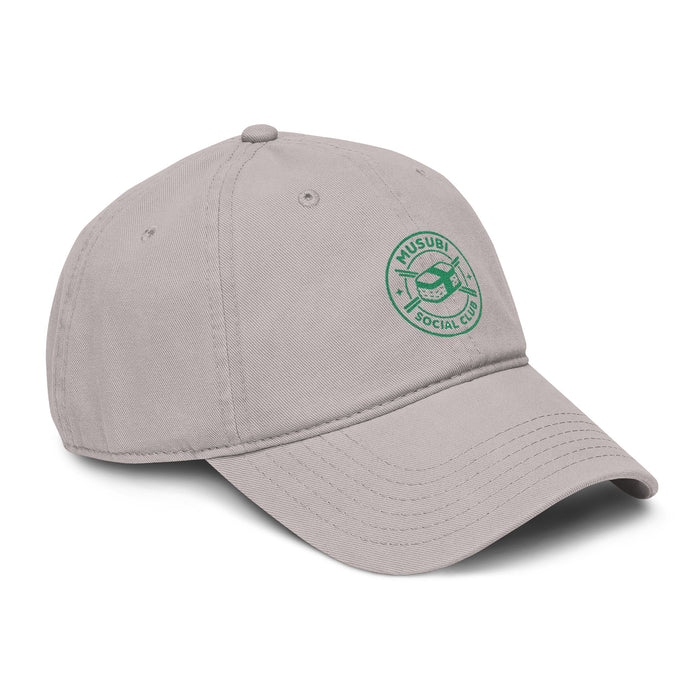 Washed Baseball Cap with Green Musubi Social Club Logo