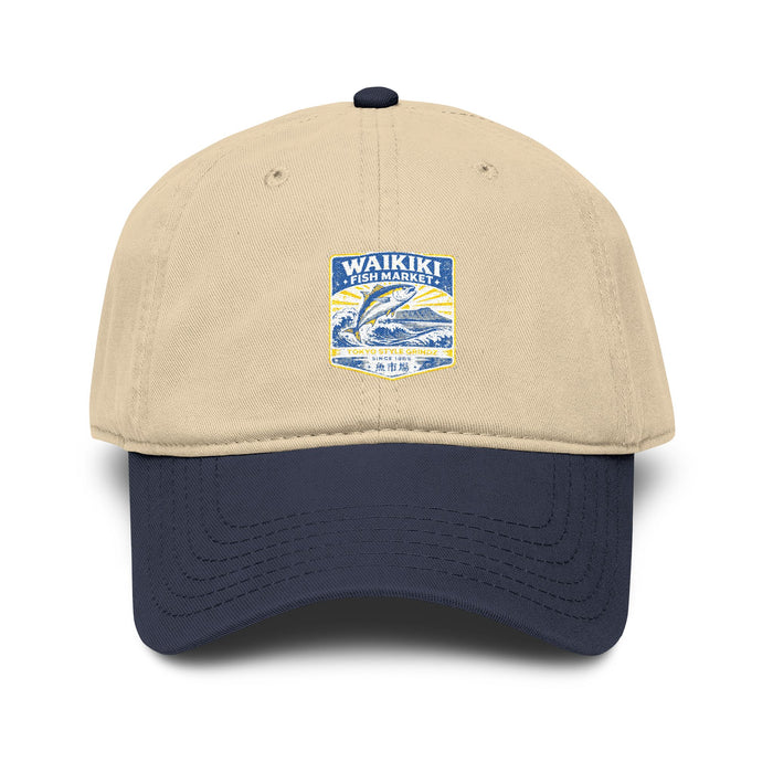 Washed Baseball Cap with Waikiki Fish Market Logo