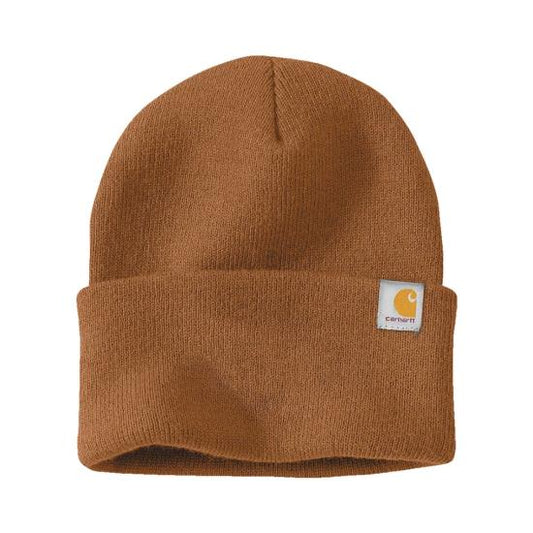 Carhartt Watch Cap 2.0 knit beanie in Carhartt brown, ribbed cuffed winter work hat