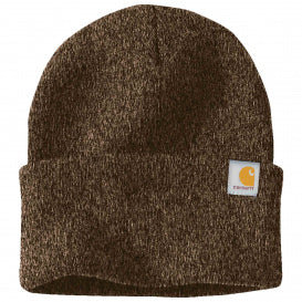 Carhartt Watch Cap 2.0 knit beanie in dark brown and sandstone