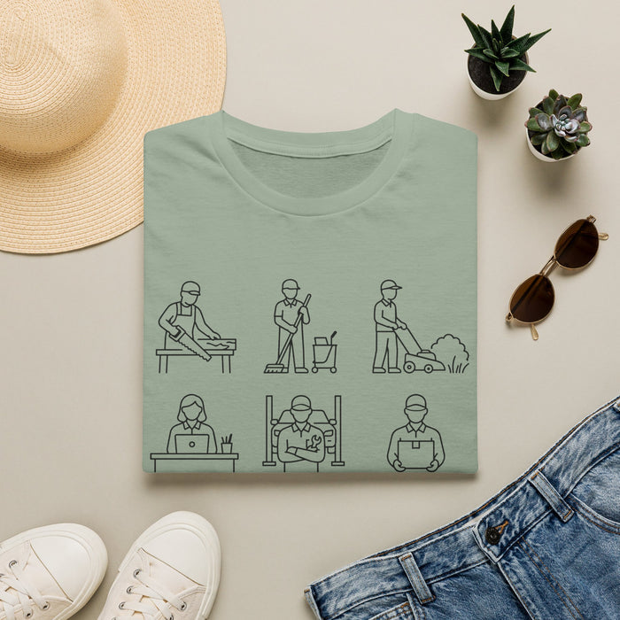 “Whatever You Do, Work Heartily” Minimalist Black ink Jobs Tee