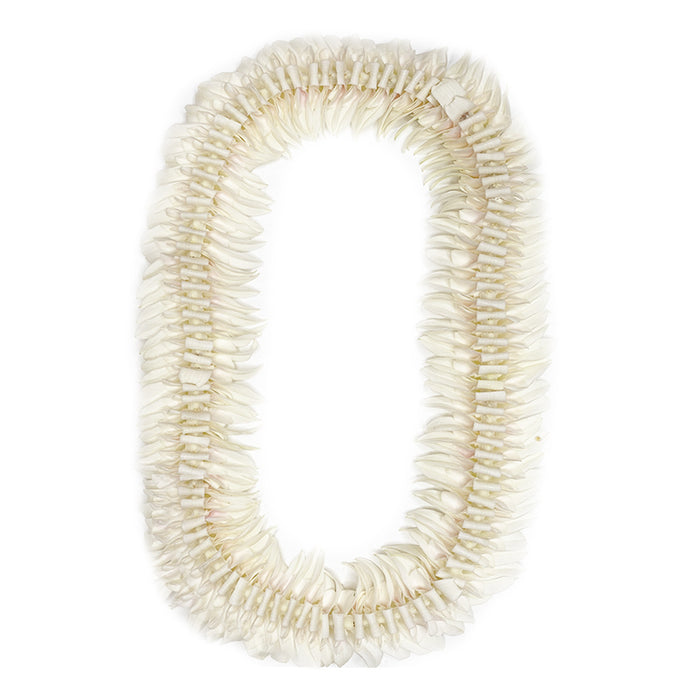 White orchid Alana lei handmade with full rounded floral insert details