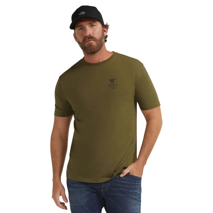 Troll Co. WHUS Butterface tee in military green, additional product image