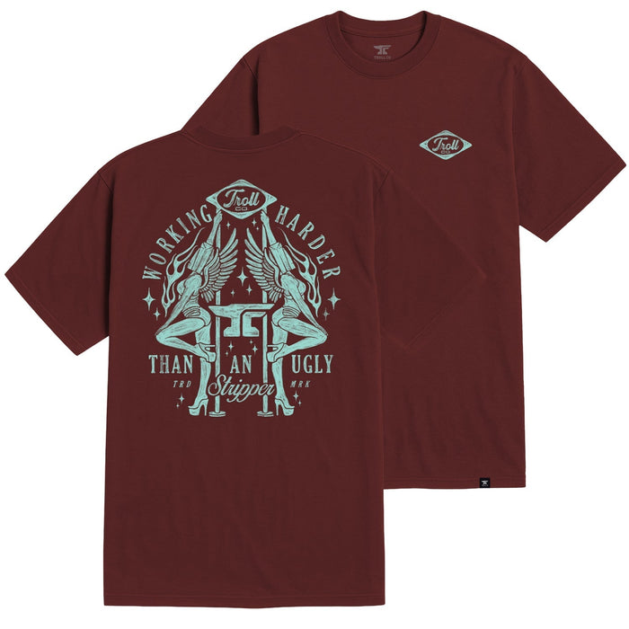 Troll Co. WHUS Twins short-sleeve graphic t-shirt in port, available in big and tall sizes