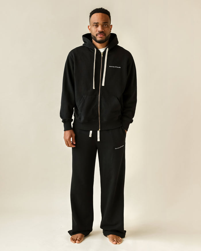 Made in Canada 100% Cotton Wide Leg French Terry Sweatpant Black - Unisex - Province of Canada
