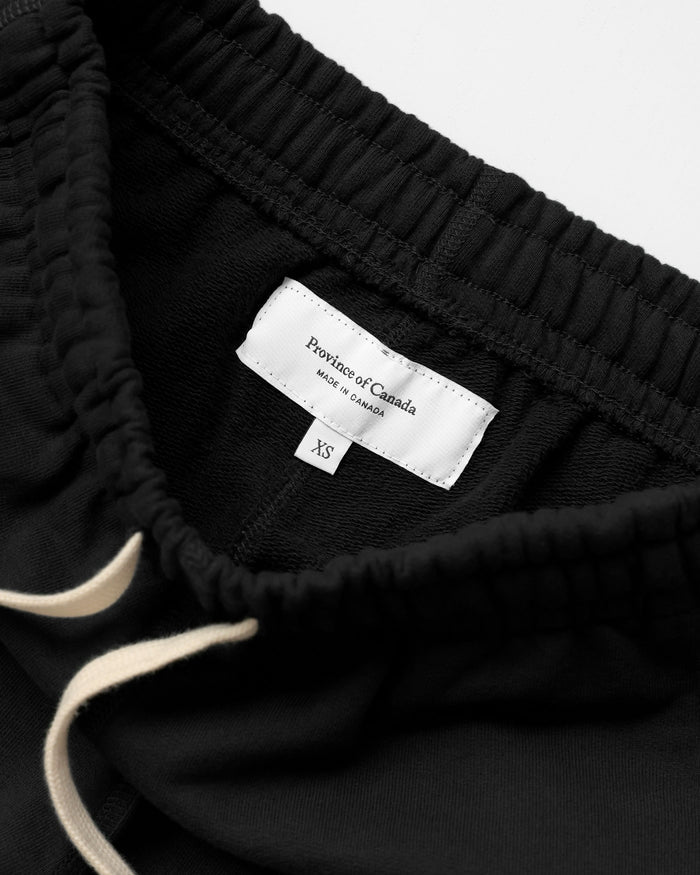 Made in Canada 100% Cotton Wide Leg French Terry Sweatpant Black - Unisex - Province of Canada