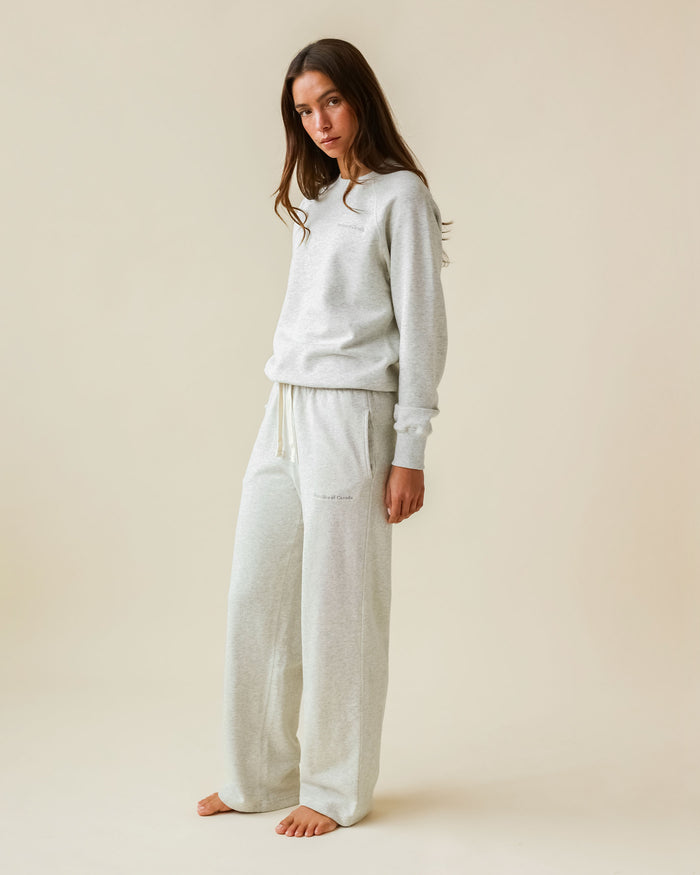Made in Canada 100% Cotton Wide Leg French Terry Sweatpant Eggshell - Unisex - Province of Canada
