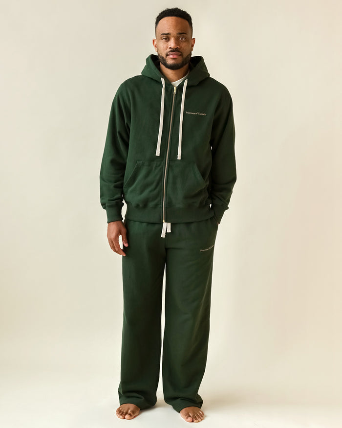 Made in Canada 100% Cotton Wide Leg French Terry Sweatpant Forest - Unisex - Province of Canada